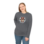 Red and White Border Collie Illustration Long Sleeve Shirt | Dog Art