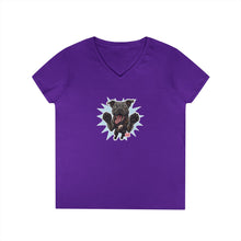 Load image into Gallery viewer, Playful Cane Corso Dog Lover's V-Neck T-Shirt, Pet Owner Gift, Animal Lover Apparel, Casual Tee, Birthday Gift, Women's Everyday Wear