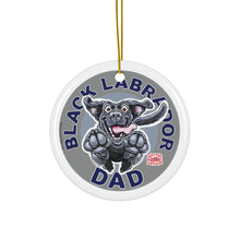 Load image into Gallery viewer, Black Labrador Dad Ceramic Ornaments - 2-Sided Print, Perfect Gift for Black Lab Puppy Lovers