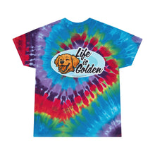 Load image into Gallery viewer, Fun Tie-Dye Tee with 'Life is Golden' Design, Colorful Spiral Shirt for Dog Lovers, Casual Summer Wear, Gift for Pet Owners, Tie-Dye T-Shirt