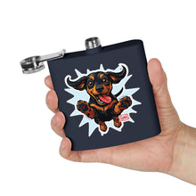 Load image into Gallery viewer, Playful Dachshund Flask, Dog Lover Gift, Stainless Steel Cocktail Flask, Pet-Themed Gift, Adventure Companion, Fun Drinking Accessory
