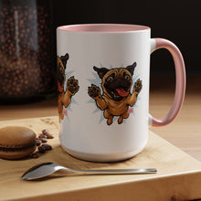Load image into Gallery viewer, Pug Lover's Accent Coffee Mug, Cute Dog Mug, Pet Gift, Animal Lover's Present, Gift for Dog Owners, Funny Mug