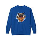 Playful Pug Crewneck Sweatshirt - Cozy Unisex Fleece, Dog Lover Gift, Pet Apparel, Cute Sweatshirt, Fun Dog Design