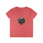 Cute Black Labrador Retriever Christmas V-Neck T-Shirt, Holiday Tee, Festive Womens Shirt, Christmas Gift, Winter Apparel