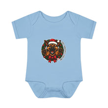Load image into Gallery viewer, Christmas German Shepherd Puppy Bodysuit for Infants, Cute Baby Outfit, Baby Shower Gift, Infant Christmas Apparel, Adorable  GSD Babywear