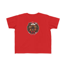 Load image into Gallery viewer, Toddler's Christmas German Shepherd Puppy Tee | Cute Holiday Shirt, Toddler GSD Dog xmas, Kids Holiday Apparel, Winter Fashion, Santa Tee