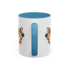 Excited Leaping Corgi  Accent Coffee Mug - Cute Dog Lover Gift (11oz)