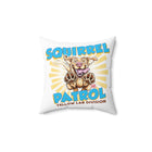 Yellow Labrador Retriever Dog Squirrel Patrol - Spun Polyester Square Pillow