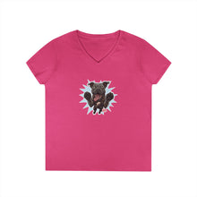 Load image into Gallery viewer, Playful Cane Corso Dog Lover's V-Neck T-Shirt, Pet Owner Gift, Animal Lover Apparel, Casual Tee, Birthday Gift, Women's Everyday Wear