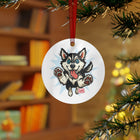 Whimsical Siberian Husky Dog Lover Metal Ornament, Pet Memorial, Holiday Decoration, Personalized Gift, Christmas Keepsake