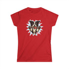 OMG Youre Home Dog Reunion T-Shirt: Happy and Excited Leaping Border Collie Women's Shirt