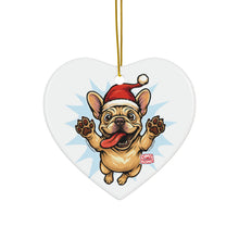 Load image into Gallery viewer, Festive Frenchie Ornaments, Pet Lover Gifts, Holiday Decor, Christmas Tree Decorations, 2-Sided Prints, Multiple Pack Options