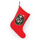 Boston Terrier in Christmas Wreath Christmas Stocking | Holiday Bostie Dog Stocking
