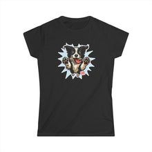 Load image into Gallery viewer, OMG Youre Home Dog Reunion T-Shirt: Happy and Excited Leaping Border Collie Women's Shirt