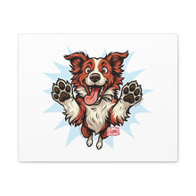 Load image into Gallery viewer, Happy Border Collie Illustration Canvas | Matte Stretched 1.25"