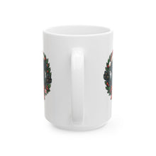 Load image into Gallery viewer, Festive Black Labrador Dog Mug, Christmas Mug, Holiday Gift, Pet Lover's Mug, Cute Black Lab Mug, Seasonal Coffee Mug