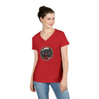 Cute Black Labrador Retriever Christmas V-Neck T-Shirt, Holiday Tee, Festive Womens Shirt, Christmas Gift, Winter Apparel