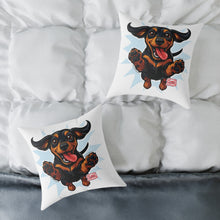Load image into Gallery viewer, Playful Happy Dachshund Pillow , Multiple size options, Dachshund Lover Gift