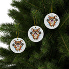 Happy Corgi Illustration Ceramic Ornament | Double-Sided