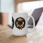Festive Pug Ceramic Mug - Holiday Gift, Cute Pet Lover Mug, Christmas Mug, Coffee Cup, Dog-Themed Drinkware