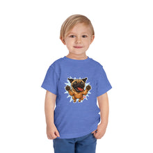 Load image into Gallery viewer, Toddler Tee — Playful Jumping Pug Graphic Shirt for Kids