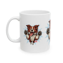 Load image into Gallery viewer, Cheerful Red Border Collie Dog Mug, Pet Lover Gift, Cute Coffee Cup, Animal Enthusiast, Fun Home Decor, Dog-themed Drinkware