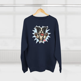 Playful Border Collie Puppy Unisex Sweatshirt, Pet Lover Gift, Cozy Apparel, Dog-Themed Fashion, Cute Dog Crewneck