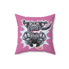 Black Labrador Mom Pillow | Cute Jumping Black Lab Decorative 2-Sided Throw Pillow
