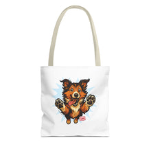 Load image into Gallery viewer, Cute Collie Dog Lover Tote Bag, AOP Dog Art Bag, Pet Owner Gift, Collie Lover Tote, Summer Beach Bag, Gifts for Dog Lovers