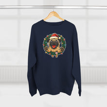 Load image into Gallery viewer, Festive Pug Sweatshirt, Unisex Crewneck, Holiday Gift, Dog Lover Apparel, Christmas Sweater, Cozy Winter Wear