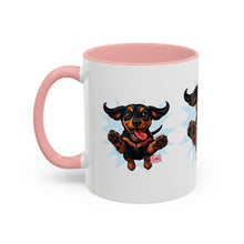 Load image into Gallery viewer, Dachshund Jumping Dog Accent Coffee Mug Cute Wiener Dog Gift (11oz)