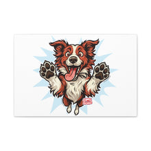 Load image into Gallery viewer, Happy Border Collie Illustration Canvas | Matte Stretched 1.25"