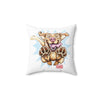 Playful Jumping  Yellow Labrador Retriever Dog Pillow | Cute Cartoon Puppy Throw Pillow
