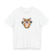 Load image into Gallery viewer, Happy Corgi Jumping T-Shirt | Cute Dog Illustration