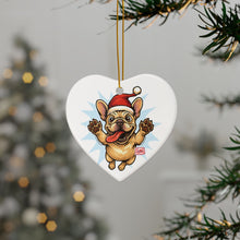 Load image into Gallery viewer, Festive Frenchie Ornaments, Pet Lover Gifts, Holiday Decor, Christmas Tree Decorations, 2-Sided Prints, Multiple Pack Options