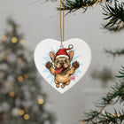 Festive Frenchie Ornaments, Pet Lover Gifts, Holiday Decor, Christmas Tree Decorations, 2-Sided Prints, Multiple Pack Options