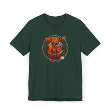 Load image into Gallery viewer, Festive Vizsla Dog Wreath T-Shirt | Unisex Jersey Tee, Holiday Apparel, Dog Lover Gifts, Christmas Shirt, Pet-Themed Fashion