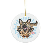 Load image into Gallery viewer, GSD Dog Lover Ceramic Ornaments - Playful German Shepherd Design (1-10 pcs)