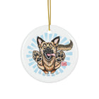 GSD Dog Lover Ceramic Ornaments - Playful German Shepherd Design (1-10 pcs)