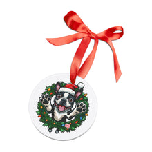 Load image into Gallery viewer, Festive Boston Terrier Dog Ornament, Holiday Decoration, Pet Lover Gift, Acrylic Tree Decor, Merry Christmas Keepsake