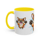 Excited Leaping Corgi  Accent Coffee Mug - Cute Dog Lover Gift (11oz)