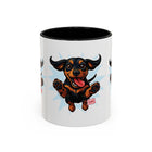 Dachshund Jumping Dog Accent Coffee Mug Cute Wiener Dog Gift (11oz)