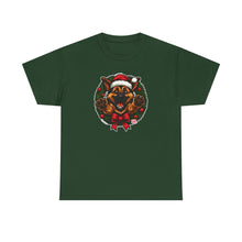 Load image into Gallery viewer, Christmas GSD Puppy Shirt, Holiday T-Shirt, Unisex Cotton Tee, Santa German Shepherd Dog Shirt