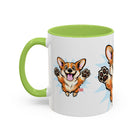Excited Leaping Corgi  Accent Coffee Mug - Cute Dog Lover Gift (11oz)