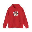 Playful Red and White Border Collie Animal Print Hoodie - Cozy Unisex Sweatshirt, Cute Gift for Pet Lovers