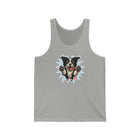 Cute Border Collie Dog Graphic Unisex Jersey Tank Top, Casual Summer Top, Pet Lover Gift, Dog Mom Apparel, Animal Lovers Clothing