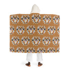 Hooded Sherpa Happy Leaping Corgi Fleece Blanket