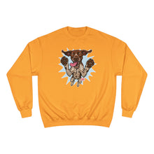 Load image into Gallery viewer, Champion Sweatshirt - Playful Jumping German Shorthaired Pointer Graphic GSP Premium Crewneck