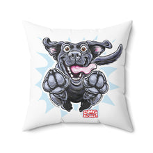 Load image into Gallery viewer, Playful Jumping Black Labrador Retriever Pillow