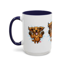 Load image into Gallery viewer, Happy Dachshund Jumping Mug | Accent Coffee Mug, 11oz 15oz